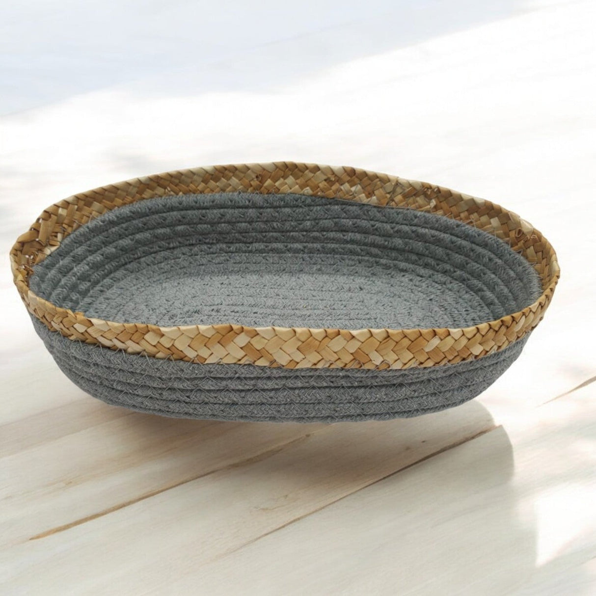 Storage Baskets Oval Shallow Storage Mini Cotton Rope Empty Decorative Basket Montessori Little Organizer Bins for Grey 23cmX15cmX6CM - (Small) - Al Kabayel Discount CentreStorage Baskets Oval Shallow Storage Mini Cotton Rope Empty Decorative Basket Montessori Little Organizer Bins for Grey 23cmX15cmX6CM - (Small)RattanAKDCAl Kabayel Discount Centre