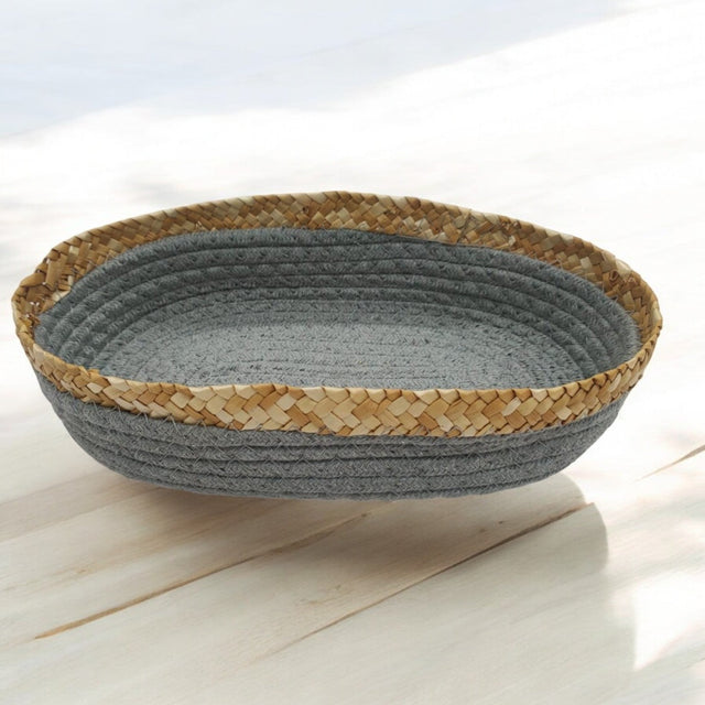 Storage Baskets Oval Shallow Storage Mini Cotton Rope Empty Decorative Basket Montessori Little Organizer Bins for Grey 23cmX15cmX6CM - (Small) - Al Kabayel Discount CentreStorage Baskets Oval Shallow Storage Mini Cotton Rope Empty Decorative Basket Montessori Little Organizer Bins for Grey 23cmX15cmX6CM - (Small)RattanAKDCAl Kabayel Discount Centre