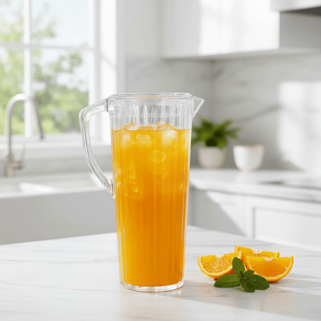 Striped Elegance Contemporary Clear Acrylic Jug with Sophisticated Stripe Design – 1.8 Litre - Al Kabayel Discount CentreStriped Elegance Contemporary Clear Acrylic Jug with Sophisticated Stripe Design – 1.8 LitreJugsAKDCAl Kabayel Discount Centre