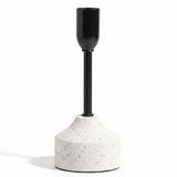 Stylish Black Metal Candle Holder with White Chalk Base for Modern Interiors – 17cm - Al Kabayel Discount CentreStylish Black Metal Candle Holder with White Chalk Base for Modern Interiors – 17cmHome Décor AccentsAKDCAl Kabayel Discount Centre