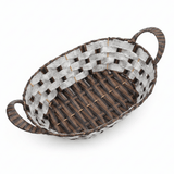 Stylish Grey & Brown Oval Rattan Utility Basket with Comfortable Handle for Storage Display and Organizing 31×24 cm - Al Kabayel Discount CentreStylish Grey & Brown Oval Rattan Utility Basket with Comfortable Handle for Storage Display and Organizing 31×24 cmRattanAKDCAl Kabayel Discount Centre