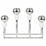 Stylish Silver & White Metal 4 Way Candle Holder Stand for Modern Interior Decoration – 20cm - Al Kabayel Discount CentreStylish Silver & White Metal 4 Way Candle Holder Stand for Modern Interior Decoration – 20cmHome Décor AccentsAKDCAl Kabayel Discount Centre