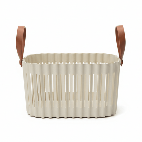 Sun Plast Plastic Basket with Handle - 18 × 30 × 20 cm - Grey / Cream - Al Kabayel Discount CentreSun Plast Plastic Basket with Handle - 18 × 30 × 20 cm - Grey / CreamOrganizers & AccessoriesSUNPLASTAl Kabayel Discount Centre