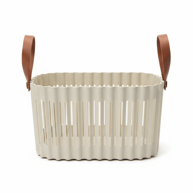 Sun Plast Plastic Basket with Handle - 18 × 30 × 20 cm - Grey / Cream - Al Kabayel Discount CentreSun Plast Plastic Basket with Handle - 18 × 30 × 20 cm - Grey / CreamOrganizers & AccessoriesSUNPLASTAl Kabayel Discount Centre