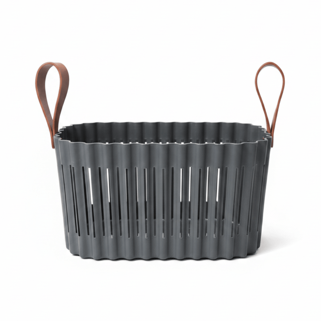 Sun Plast Plastic Basket with Handle - 18 × 30 × 20 cm - Grey / Cream - Al Kabayel Discount CentreSun Plast Plastic Basket with Handle - 18 × 30 × 20 cm - Grey / CreamOrganizers & AccessoriesSUNPLASTAl Kabayel Discount Centre