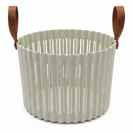 Sun Plast Ribbed Plastic Basket with Handles - 18×24cm - Grey / Brown - Al Kabayel Discount CentreSun Plast Ribbed Plastic Basket with Handles - 18×24cm - Grey / BrownOrganizers & AccessoriesSUN PLASTAl Kabayel Discount Centre
