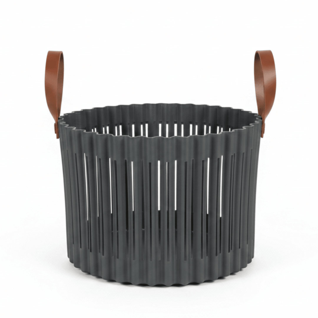 Sun Plast Ribbed Plastic Basket with Handles - 18×24cm - Grey / Brown - Al Kabayel Discount CentreSun Plast Ribbed Plastic Basket with Handles - 18×24cm - Grey / BrownOrganizers & AccessoriesSUN PLASTAl Kabayel Discount Centre