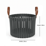 Sun Plast Ribbed Plastic Basket with Handles - 18×24cm - Grey / Brown - Al Kabayel Discount CentreSun Plast Ribbed Plastic Basket with Handles - 18×24cm - Grey / BrownOrganizers & AccessoriesSUN PLASTAl Kabayel Discount Centre