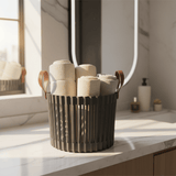 Sun Plast Ribbed Plastic Basket with Handles - 18×24cm - Grey / Brown - Al Kabayel Discount CentreSun Plast Ribbed Plastic Basket with Handles - 18×24cm - Grey / BrownOrganizers & AccessoriesSUN PLASTAl Kabayel Discount Centre