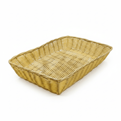 Sunnex Rectangular Poly Rattan Basket 30×22×6 cm – Natural Woven Serving Tray - Al Kabayel Discount CentreSunnex Rectangular Poly Rattan Basket 30×22×6 cm – Natural Woven Serving TrayRattansSUNNEXAl Kabayel Discount Centre