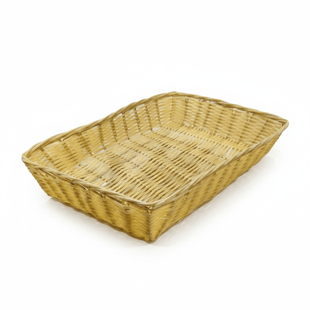 Sunnex Rectangular Poly Rattan Basket 30×22×6 cm – Natural Woven Serving Tray - Al Kabayel Discount CentreSunnex Rectangular Poly Rattan Basket 30×22×6 cm – Natural Woven Serving TrayRattansSUNNEXAl Kabayel Discount Centre