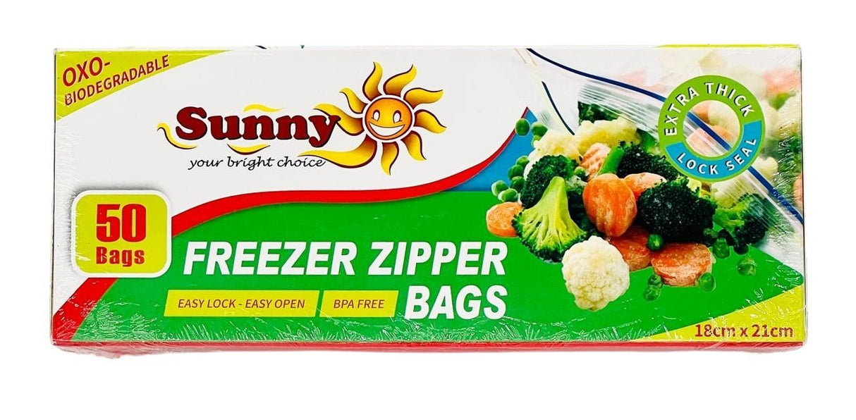 Sunny Zipper Bags 18cm*21cm, 50 Bags, Extra Thick, Easy Lock&Open, Oxo - Biodegradable - Al Kabayel Discount CentreSunny Zipper Bags 18cm*21cm, 50 Bags, Extra Thick, Easy Lock&Open, Oxo - BiodegradableJars & Food SaversSUNNYAl Kabayel Discount Centre