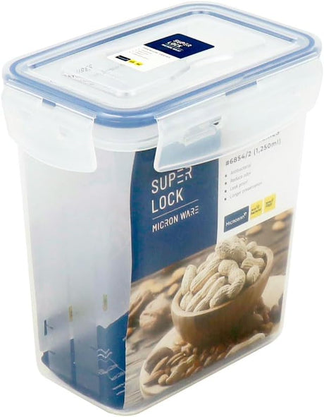 SUPER LOCK Air - Tight Food Container 1250ml, 10.4cm*15.5cm*16cm - Al Kabayel Discount CentreSUPER LOCK Air - Tight Food Container 1250ml, 10.4cm*15.5cm*16cmFood ContainersSUPER LOCKAl Kabayel Discount Centre
