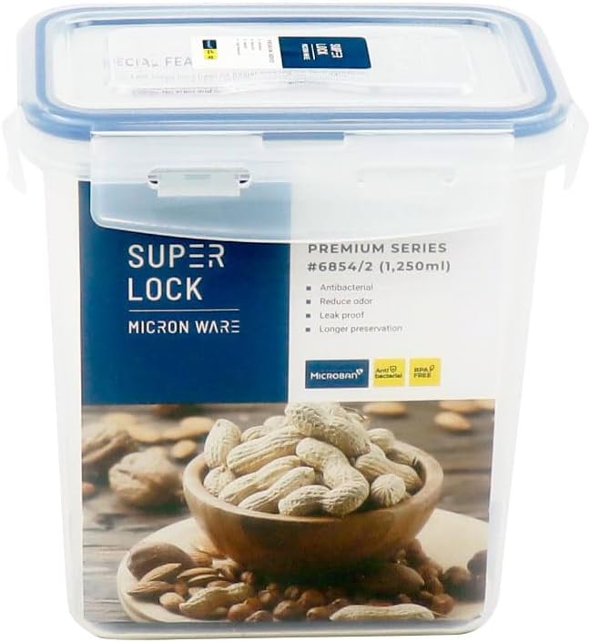 SUPER LOCK Air - Tight Food Container 1250ml, 10.4cm*15.5cm*16cm - Al Kabayel Discount CentreSUPER LOCK Air - Tight Food Container 1250ml, 10.4cm*15.5cm*16cmFood ContainersSUPER LOCKAl Kabayel Discount Centre