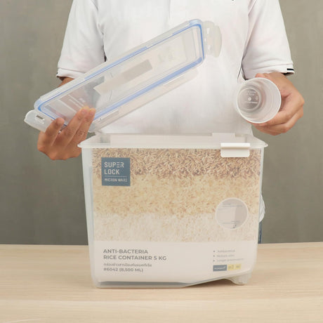 SUPER LOCK Rice Container 5kg/8500ml, 28cm*20.5cm*22.3cm - Al Kabayel Discount CentreSUPER LOCK Rice Container 5kg/8500ml, 28cm*20.5cm*22.3cmFood ContainersSUPER LOCKAl Kabayel Discount Centre