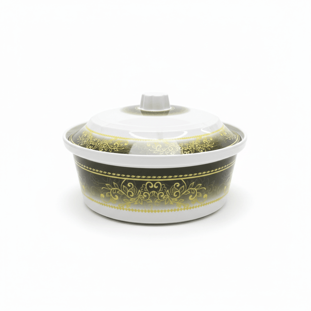 Supreme Floral Melamine Casserole with Lid – 9.5" White - Al Kabayel Discount CentreSupreme Floral Melamine Casserole with Lid – 9.5" WhiteCasserolesSUPREMEAl Kabayel Discount Centre