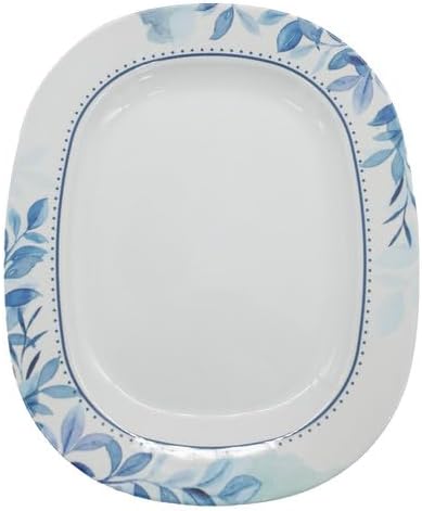 Supreme Melamine Rectangular Serving Plate - 30cmX23cm - White&Blue - Al Kabayel Discount CentreSupreme Melamine Rectangular Serving Plate - 30cmX23cm - White&BluePlatesSUPREMEAl Kabayel Discount Centre