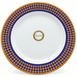 Supreme Round White Melamine Dessert Plate with Royal Blue & Golden Checkered Rim Design, Stylish Snack & Dessert Serving Plate – 11 Inch - Al Kabayel Discount CentreSupreme Round White Melamine Dessert Plate with Royal Blue & Golden Checkered Rim Design, Stylish Snack & Dessert Serving Plate – 11 InchPlatesSUPREMEAl Kabayel Discount Centre
