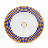 Supreme Round White Melamine Soup Plate with Royal Blue & Golden Checkered Rim Design, Durable Lightweight Tableware for Daily Dining – 8 Inch - Al Kabayel Discount CentreSupreme Round White Melamine Soup Plate with Royal Blue & Golden Checkered Rim Design, Durable Lightweight Tableware for Daily Dining – 8 InchPlatesSUPREMEAl Kabayel Discount Centre