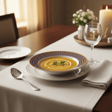 Supreme Round White Melamine Soup Plate with Royal Blue & Golden Checkered Rim Design, Durable Lightweight Tableware for Daily Dining – 8 Inch - Al Kabayel Discount CentreSupreme Round White Melamine Soup Plate with Royal Blue & Golden Checkered Rim Design, Durable Lightweight Tableware for Daily Dining – 8 InchPlatesSUPREMEAl Kabayel Discount Centre