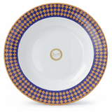 Supreme Round White Melamine Soup Plate with Royal Blue & Golden Checkered Rim Design, Premium Quality Food Serving Plate – 10 Inch - Al Kabayel Discount CentreSupreme Round White Melamine Soup Plate with Royal Blue & Golden Checkered Rim Design, Premium Quality Food Serving Plate – 10 InchPlatesSUPREMEAl Kabayel Discount Centre