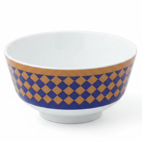 Supreme White Melamine Soup Bowl with Royal Blue & Golden Checkered Design, Compact Bowl for Snacks & Soups – 4.5 Inch - Al Kabayel Discount CentreSupreme White Melamine Soup Bowl with Royal Blue & Golden Checkered Design, Compact Bowl for Snacks & Soups – 4.5 InchBowlsSUPREMEAl Kabayel Discount Centre