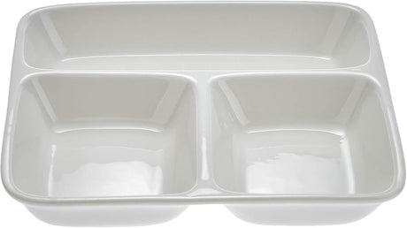 Symphony Collection – 24 cm White Ceramic Three - Section Square Tray & Platter - Al Kabayel Discount CentreSymphony Collection – 24 cm White Ceramic Three - Section Square Tray & PlatterPlatesSYMPHONYAl Kabayel Discount Centre