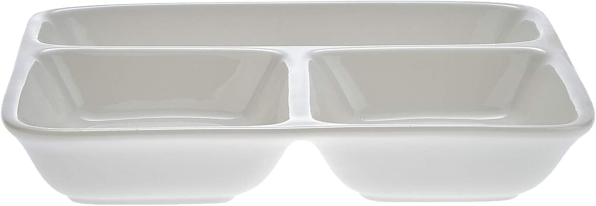 Symphony Collection – 24 cm White Ceramic Three - Section Square Tray & Platter - Al Kabayel Discount CentreSymphony Collection – 24 cm White Ceramic Three - Section Square Tray & PlatterPlatesSYMPHONYAl Kabayel Discount Centre