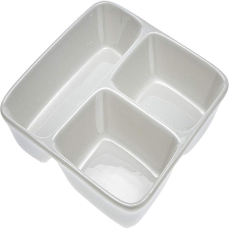 Symphony Collection – 24 cm White Ceramic Three - Section Square Tray & Platter - Al Kabayel Discount CentreSymphony Collection – 24 cm White Ceramic Three - Section Square Tray & PlatterPlatesSYMPHONYAl Kabayel Discount Centre