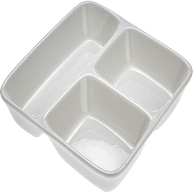 Symphony Collection – 24 cm White Ceramic Three - Section Square Tray & Platter - Al Kabayel Discount CentreSymphony Collection – 24 cm White Ceramic Three - Section Square Tray & PlatterPlatesSYMPHONYAl Kabayel Discount Centre