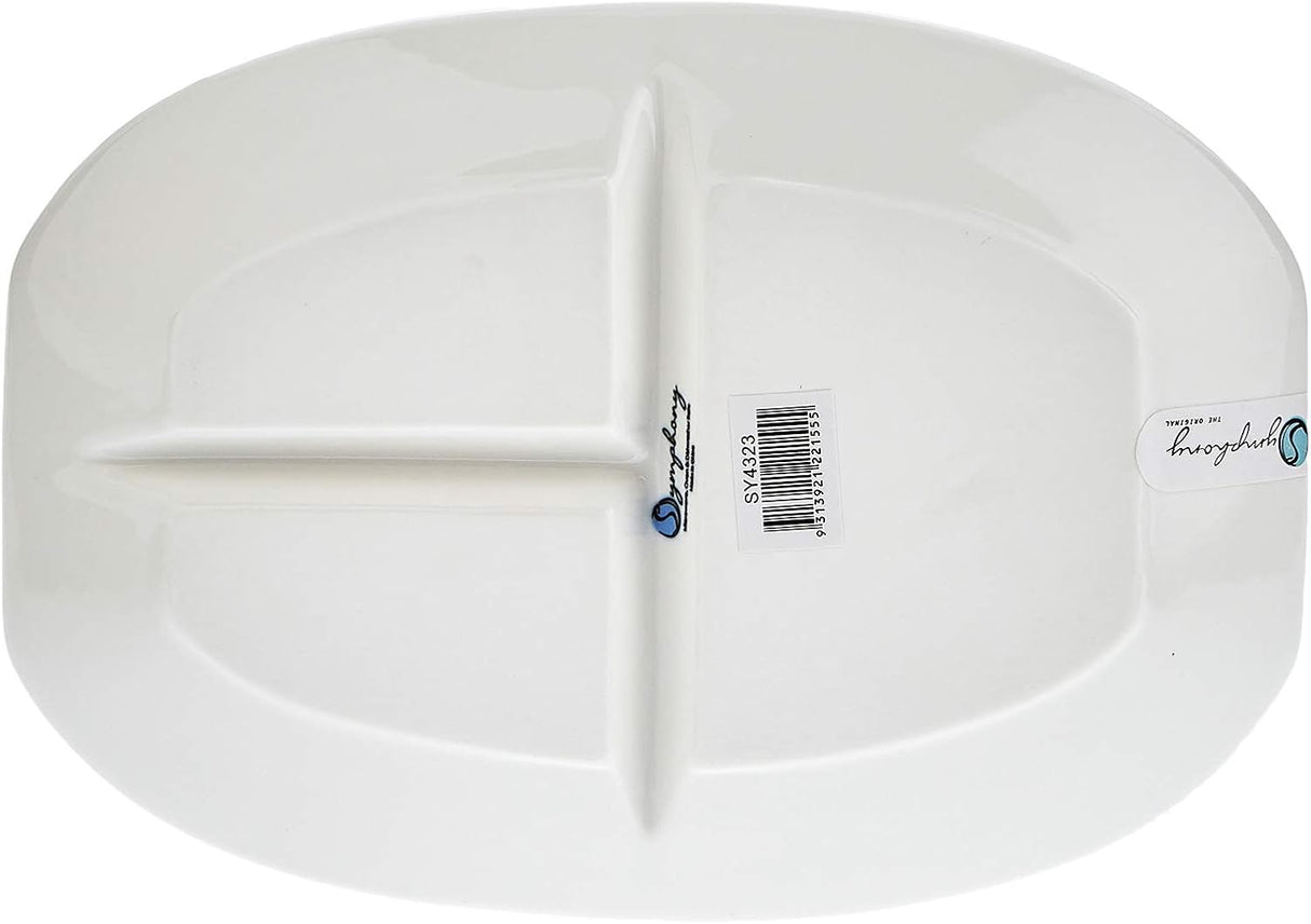 SYMPHONY Collection – 25 cm White Ceramic Three - Section Serving Plate - Al Kabayel Discount CentreSYMPHONY Collection – 25 cm White Ceramic Three - Section Serving PlatePlatesSYMPHONYAl Kabayel Discount Centre