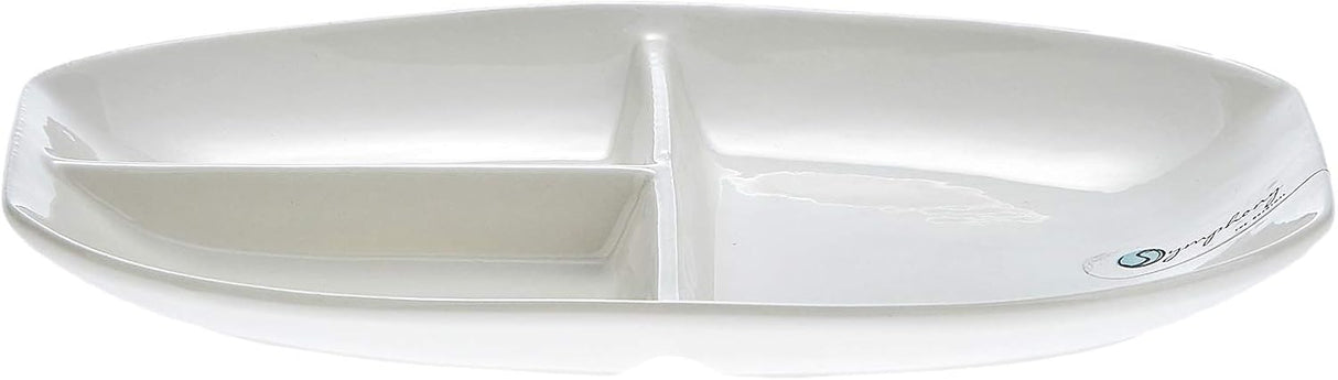 SYMPHONY Collection – 25 cm White Ceramic Three - Section Serving Plate - Al Kabayel Discount CentreSYMPHONY Collection – 25 cm White Ceramic Three - Section Serving PlatePlatesSYMPHONYAl Kabayel Discount Centre