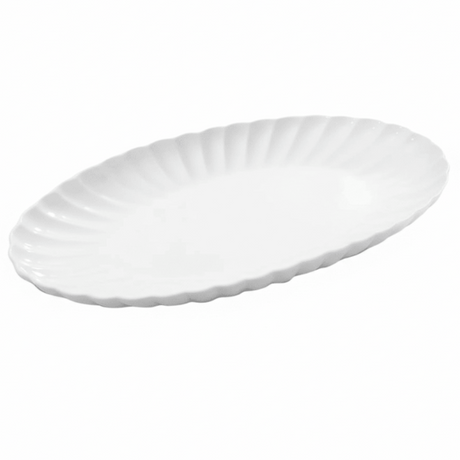 Symphony Collection – 30 x 18 x 3 cm White Ceramic Groove Oval Serving Tray - Al Kabayel Discount CentreSymphony Collection – 30 x 18 x 3 cm White Ceramic Groove Oval Serving TrayServing TraysSYMPHONYAl Kabayel Discount Centre