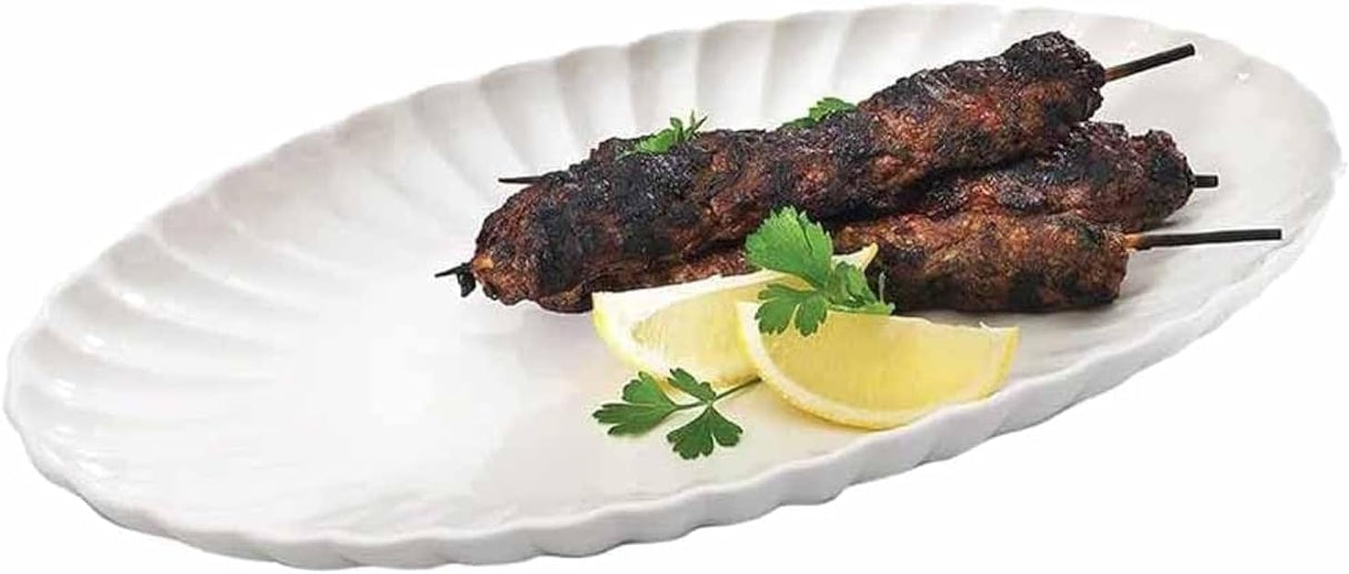 Symphony Collection – 30 x 18 x 3 cm White Ceramic Groove Oval Serving Tray - Al Kabayel Discount CentreSymphony Collection – 30 x 18 x 3 cm White Ceramic Groove Oval Serving TrayServing TraysSYMPHONYAl Kabayel Discount Centre