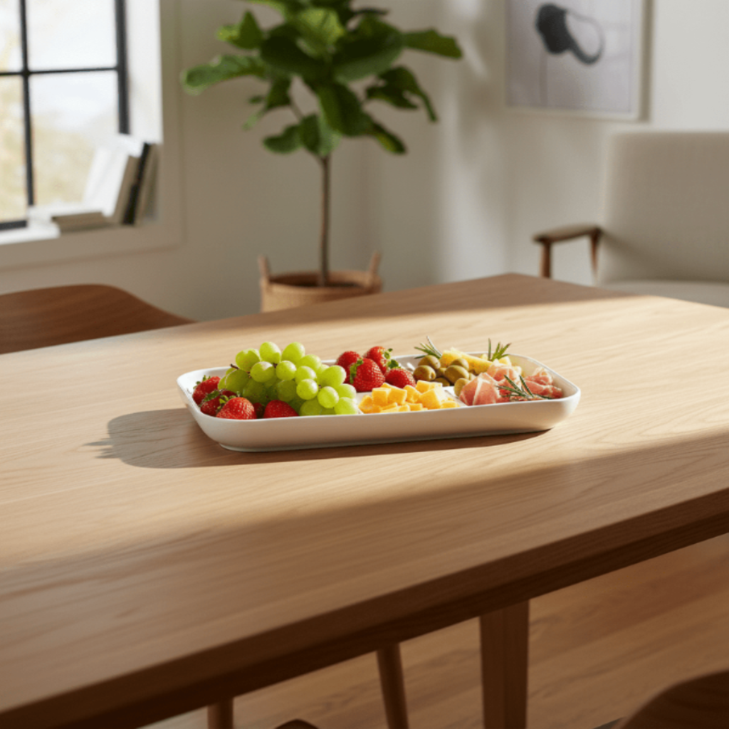 Symphony Collection – 32.5 x 19.5 x 3 cm White Ceramic Spiro Serving Platter - Al Kabayel Discount CentreSymphony Collection – 32.5 x 19.5 x 3 cm White Ceramic Spiro Serving PlatterPlatesSYMPHONYAl Kabayel Discount Centre