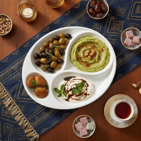 Symphony Collection – White Ceramic Four - Section Round Plate (28 x 24 x 2.5 cm) - Al Kabayel Discount CentreSymphony Collection – White Ceramic Four - Section Round Plate (28 x 24 x 2.5 cm)PlatesSYMPHONYAl Kabayel Discount Centre