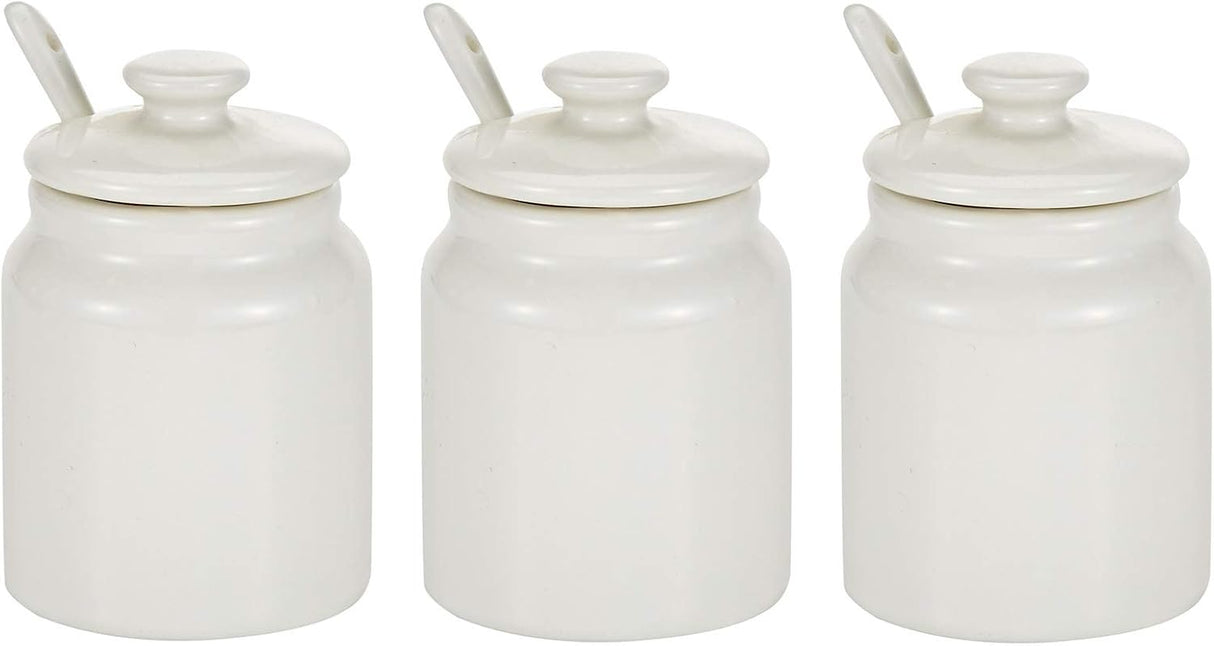 Symphony Elegant 3 - Piece White Ceramic Condiment Pot Set - Al Kabayel Discount CentreSymphony Elegant 3 - Piece White Ceramic Condiment Pot SetJars & Food SaversSYMPHONYAl Kabayel Discount Centre
