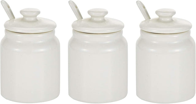 Symphony Elegant 3 - Piece White Ceramic Condiment Pot Set - Al Kabayel Discount CentreSymphony Elegant 3 - Piece White Ceramic Condiment Pot SetJars & Food SaversSYMPHONYAl Kabayel Discount Centre