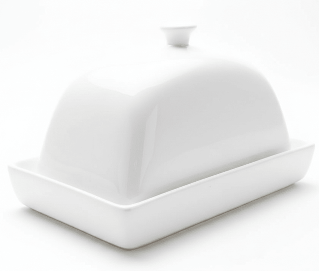 Brighter white ceramic butter dish