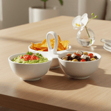 Symphony Elegant White Ceramic Sectioned Serving Tray & Platter - Al Kabayel Discount CentreSymphony Elegant White Ceramic Sectioned Serving Tray & PlatterServing TraysSYMPHONYAl Kabayel Discount Centre