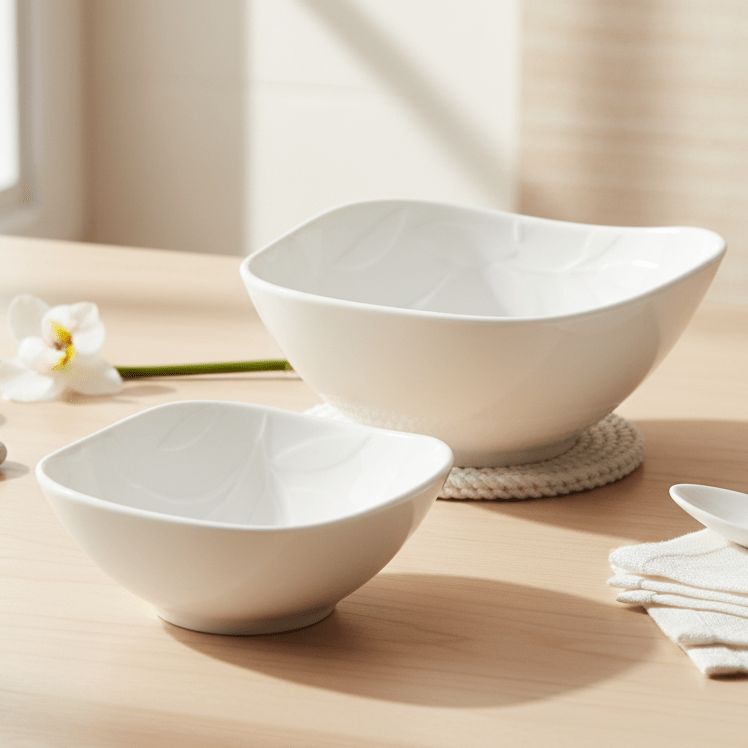 Symphony Olive Set – 2 White Ceramic Nibble Bowls (10.3×8.7×4.1 cm & 14.3×12.6×6.3 cm) - Al Kabayel Discount CentreSymphony Olive Set – 2 White Ceramic Nibble Bowls (10.3×8.7×4.1 cm & 14.3×12.6×6.3 cm)BowlsSYMPHONYAl Kabayel Discount Centre