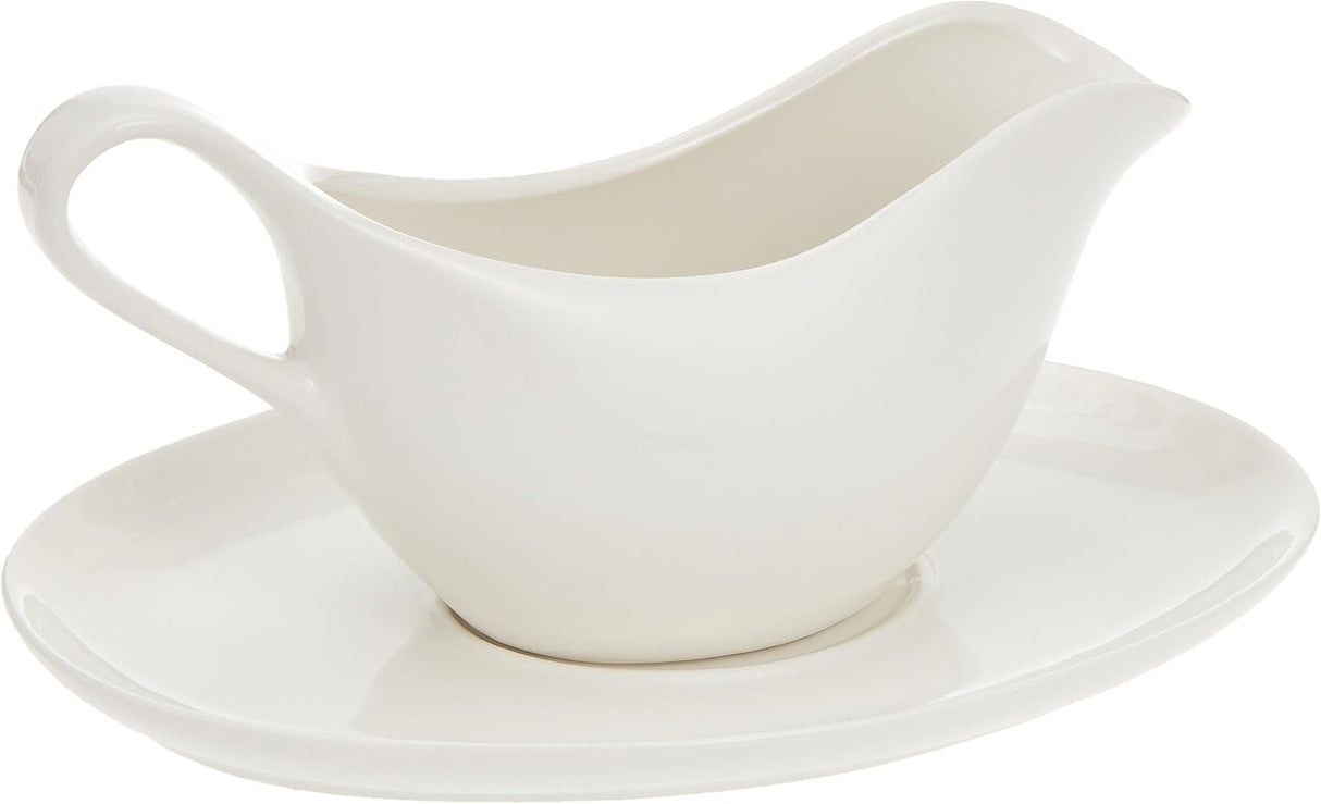 Symphony Premium White Porcelain Gravy Boat & Tray – 325 ml - Al Kabayel Discount CentreSymphony Premium White Porcelain Gravy Boat & Tray – 325 mlJars & Food SaversSYMPHONYAl Kabayel Discount Centre
