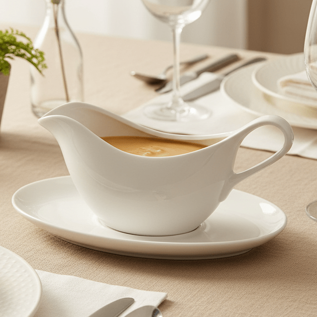 Symphony Premium White Porcelain Gravy Boat & Tray – 325 ml - Al Kabayel Discount CentreSymphony Premium White Porcelain Gravy Boat & Tray – 325 mlJars & Food SaversSYMPHONYAl Kabayel Discount Centre