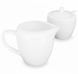 Brighter white ceramic sugar and cream pot set