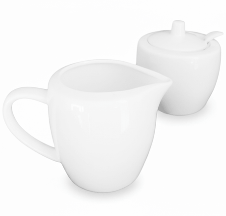 Brighter white ceramic sugar and cream pot set
