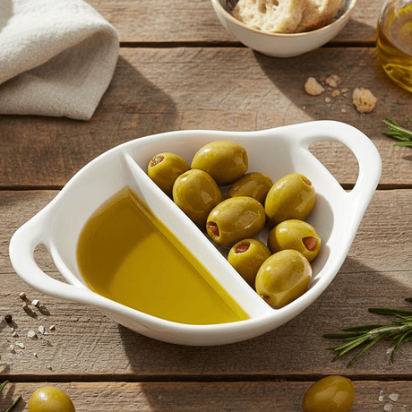 Symphony White Ceramic Divided Dip Bowl with Handles – 12.5 x 15.5 cm - Al Kabayel Discount CentreSymphony White Ceramic Divided Dip Bowl with Handles – 12.5 x 15.5 cmBowlsSYMPHONYAl Kabayel Discount Centre