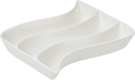 Symphony White Ceramic Divided Plate – 3 Sections, 18 x 14 cm - Al Kabayel Discount CentreSymphony White Ceramic Divided Plate – 3 Sections, 18 x 14 cmPlatesSYMPHONYAl Kabayel Discount Centre