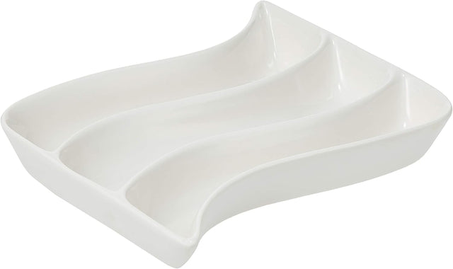 Symphony White Ceramic Divided Plate – 3 Sections, 18 x 14 cm - Al Kabayel Discount CentreSymphony White Ceramic Divided Plate – 3 Sections, 18 x 14 cmPlatesSYMPHONYAl Kabayel Discount Centre