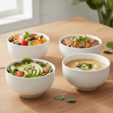 Symphony White Ceramic Linen Footed Bowls – Set of 4, 11×11×6 cm - Al Kabayel Discount CentreSymphony White Ceramic Linen Footed Bowls – Set of 4, 11×11×6 cmBowlsSYMPHONYAl Kabayel Discount Centre