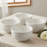 Symphony White Ceramic Linen Footed Bowls – Set of 4, 11×11×6 cm - Al Kabayel Discount CentreSymphony White Ceramic Linen Footed Bowls – Set of 4, 11×11×6 cmBowlsSYMPHONYAl Kabayel Discount Centre